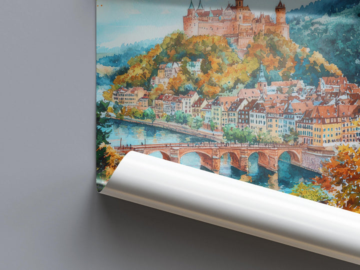 Heidelberg Watercolor Poster Wall Art Heidelberg Wall Hanging Home Décor Heidelberg Gift Art Lovers Germany Wall Art