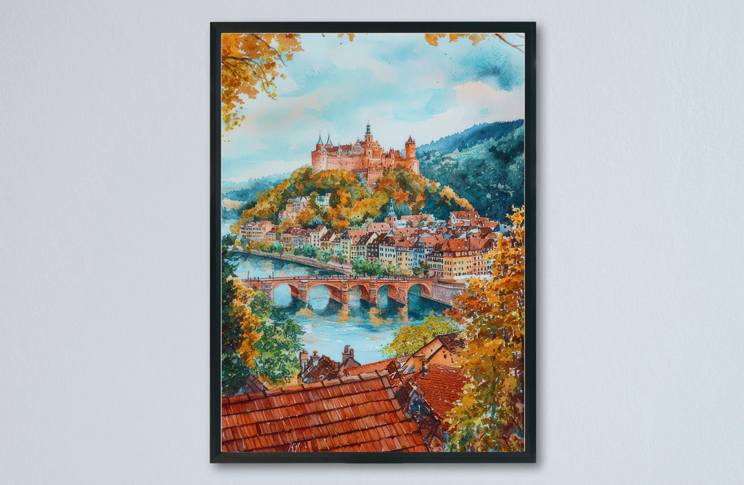 Heidelberg Watercolor Poster Wall Art Heidelberg Wall Hanging Home Décor Heidelberg Gift Art Lovers Germany Wall Art