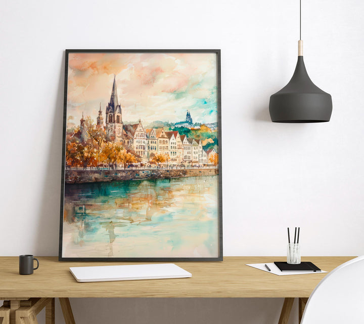 Koblenz Watercolor Poster Wall Art Koblenz Wall Hanging Home Décor Koblenz Gift Art Lovers Germany Wall Art