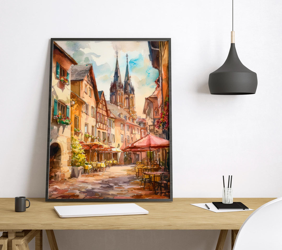 Mainz Watercolor Poster Wall Art Mainz Wall Hanging Home Décor Mainz Gift Art Lovers Germany Wall Art