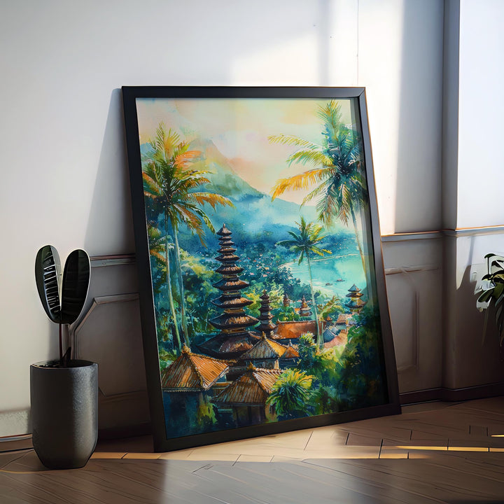 Bali Watercolor Poster Wall Art Bali Wall Hanging Home Décor Bali Gift Art Lovers Indonesia Wall Art