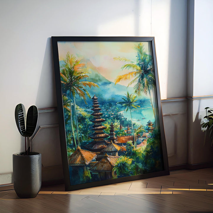 Bali Watercolor Poster Wall Art Bali Wall Hanging Home Décor Bali Gift Art Lovers Indonesia Wall Art