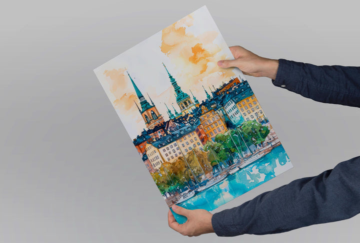 Stockholm Watercolor Poster Wall Art Stockholm Wall Hanging Home Décor Stockholm Gift Art Lovers Sweden Wall Art