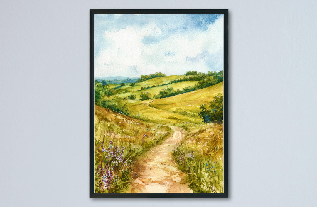 Surrey Hills Watercolor Poster Wall Art Surrey Hills Wall Hanging Home Décor Surrey Hills Gift Art Lovers United Kingdom Wall Art