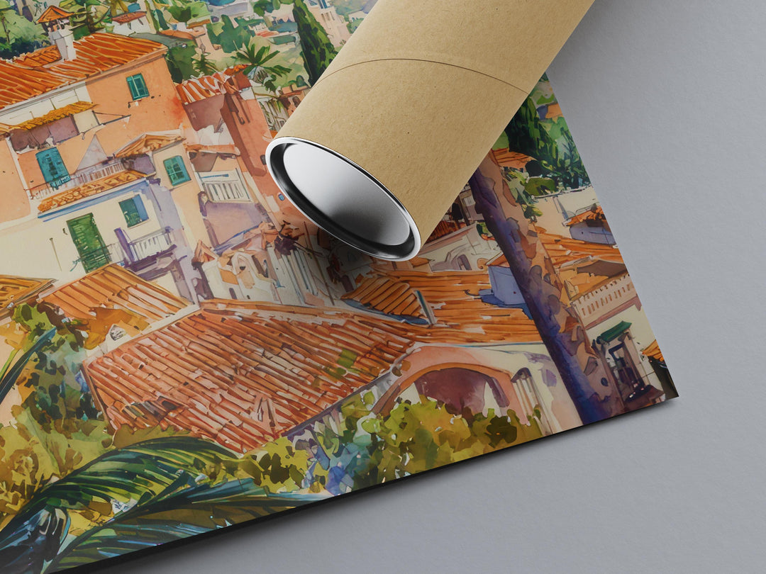 Taormina Watercolor Poster Wall Art Taormina Wall Hanging Home Décor Taormina Gift Art Lovers Italy Wall Art