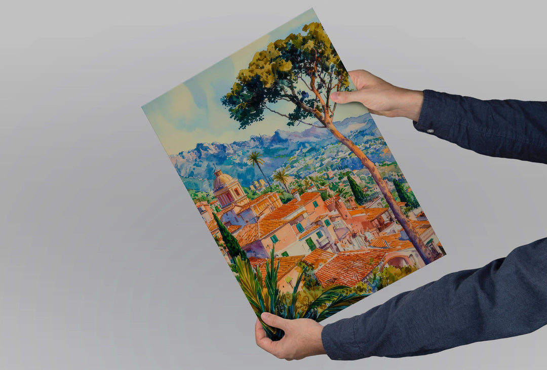 Taormina Watercolor Poster Wall Art Taormina Wall Hanging Home Décor Taormina Gift Art Lovers Italy Wall Art
