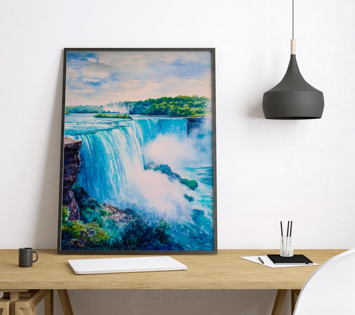 Niagara Falls Watercolor Poster Wall Art Niagara Falls Wall Hanging Home Décor Niagara Falls Gift Art Lovers Canada & United States Wall Art