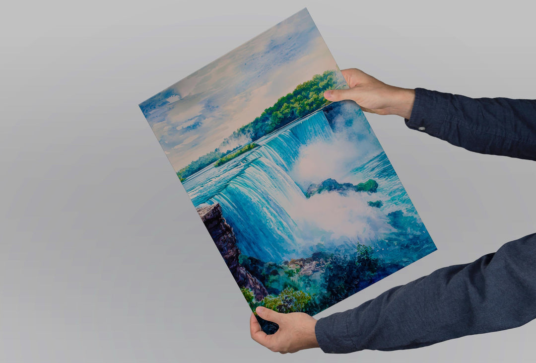 Niagara Falls Watercolor Poster Wall Art Niagara Falls Wall Hanging Home Décor Niagara Falls Gift Art Lovers Canada & United States Wall Art