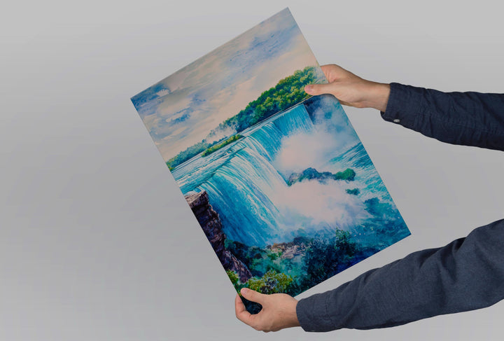 Niagara Falls Watercolor Poster Wall Art Niagara Falls Wall Hanging Home Décor Niagara Falls Gift Art Lovers Canada & United States Wall Art