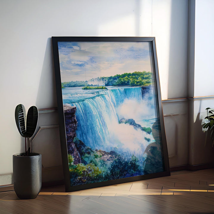 Niagara Falls Watercolor Poster Wall Art Niagara Falls Wall Hanging Home Décor Niagara Falls Gift Art Lovers Canada & United States Wall Art