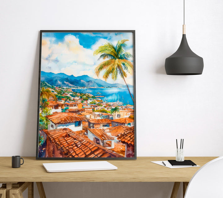 Puerto Vallarta Watercolor Poster Wall Art Puerto Vallarta Wall Hanging Home Décor Puerto Vallarta Gift Art Lovers Mexico Wall Art