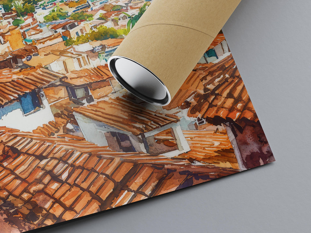 Puerto Vallarta Watercolor Poster Wall Art Puerto Vallarta Wall Hanging Home Décor Puerto Vallarta Gift Art Lovers Mexico Wall Art