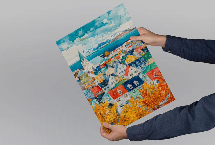 Reykjavik Watercolor Poster Wall Art Reykjavik Wall Hanging Home Décor Reykjavik Gift Art Lovers Iceland Wall Art