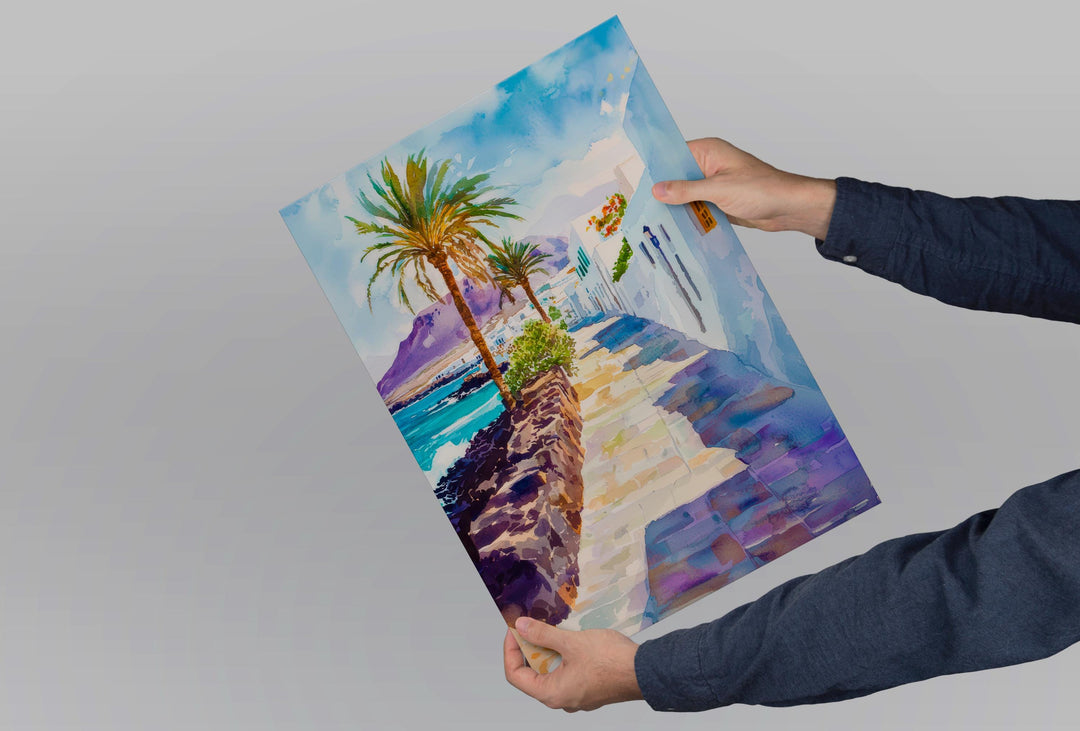 Lanzarote Watercolor Poster Wall Art Lanzarote Wall Hanging Home Décor Lanzarote Gift Art Lovers Spain Wall Art
