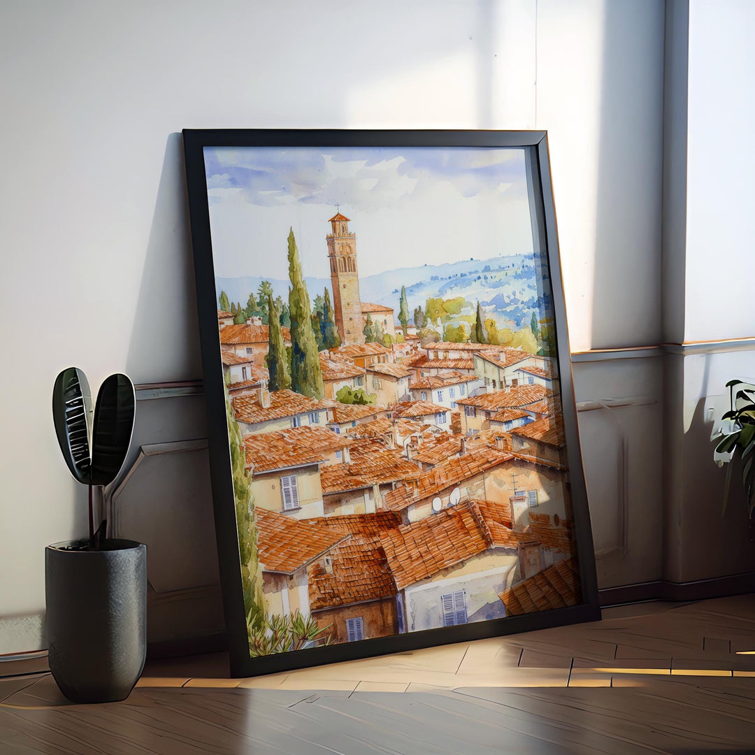 Lucca Watercolor Poster Wall Art Lucca Wall Hanging Home Décor Lucca Gift Art Lovers Italy Wall Art