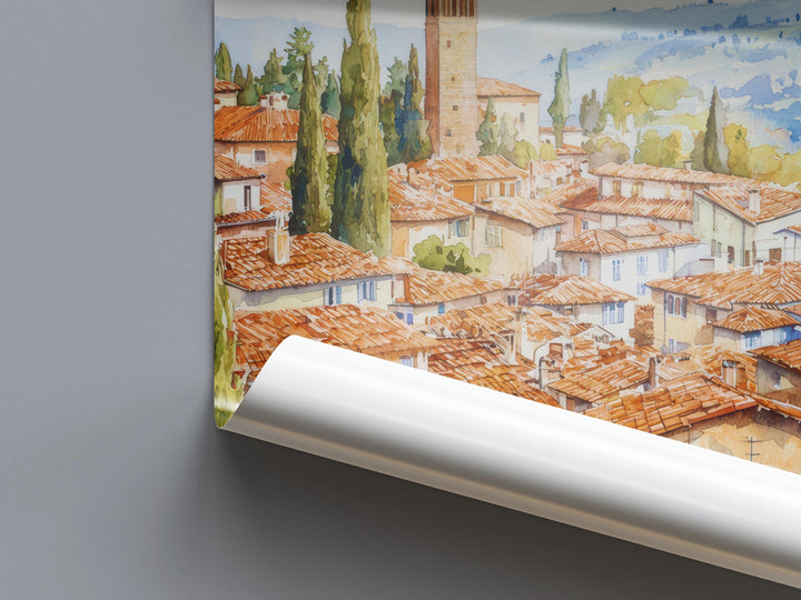 Lucca Watercolor Poster Wall Art Lucca Wall Hanging Home Décor Lucca Gift Art Lovers Italy Wall Art