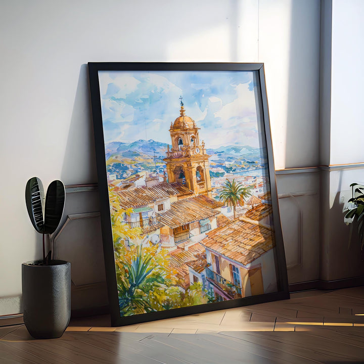 Malaga Watercolor Poster Wall Art Malaga Wall Hanging Home Décor Malaga Gift Art Lovers Spain Wall Art