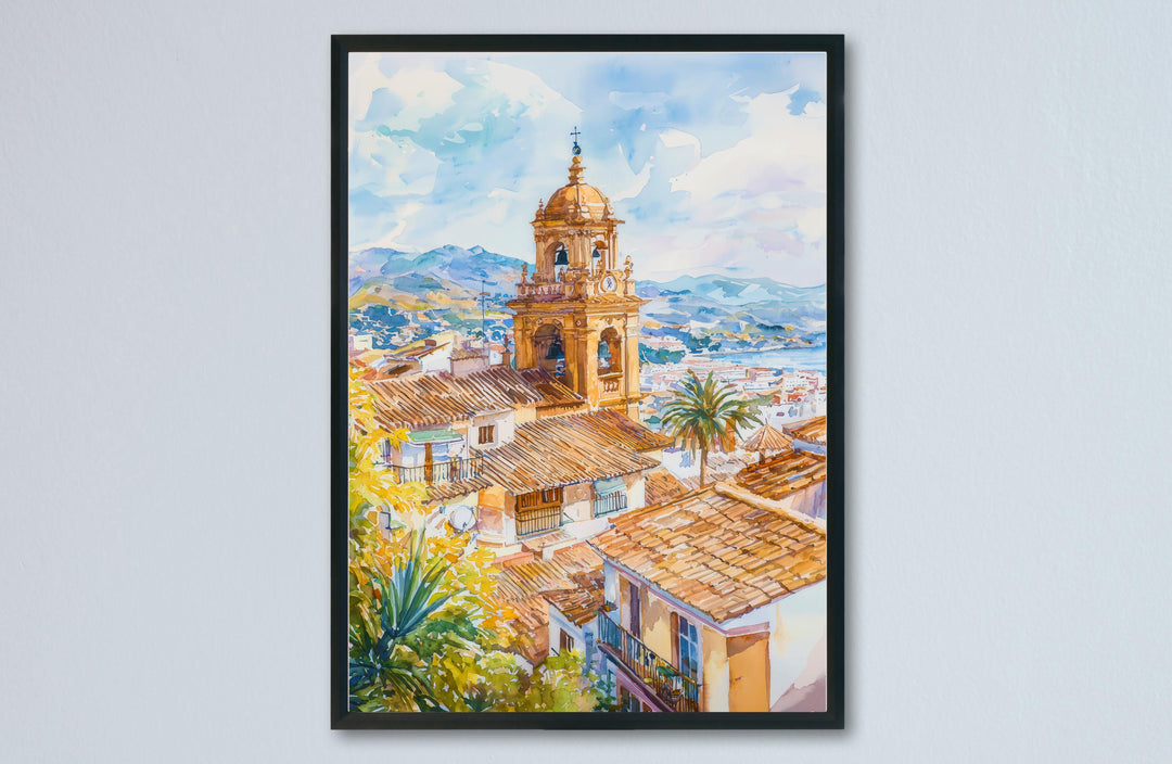 Malaga Watercolor Poster Wall Art Malaga Wall Hanging Home Décor Malaga Gift Art Lovers Spain Wall Art