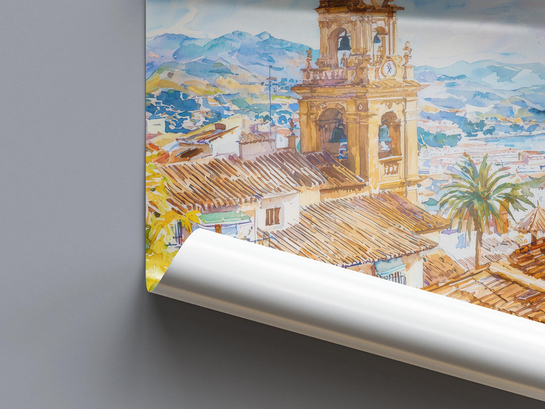Malaga Watercolor Poster Wall Art Malaga Wall Hanging Home Décor Malaga Gift Art Lovers Spain Wall Art