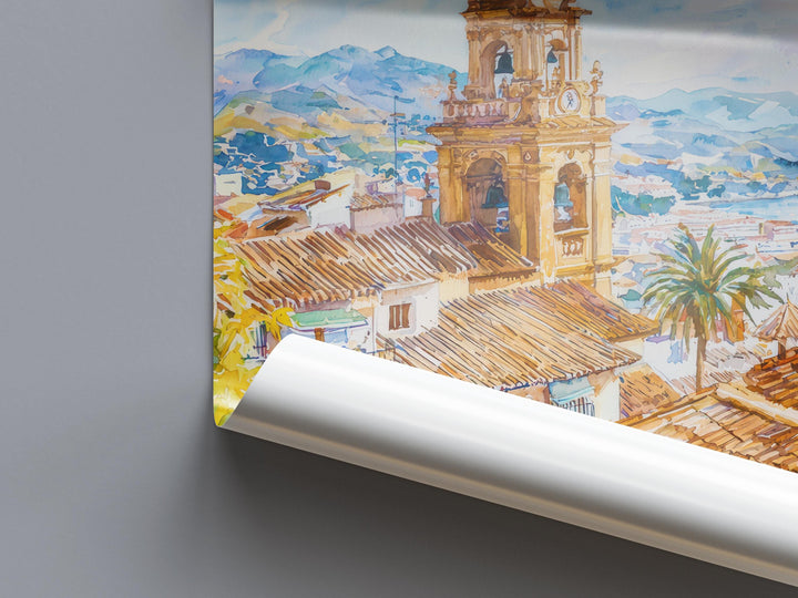 Malaga Watercolor Poster Wall Art Malaga Wall Hanging Home Décor Malaga Gift Art Lovers Spain Wall Art