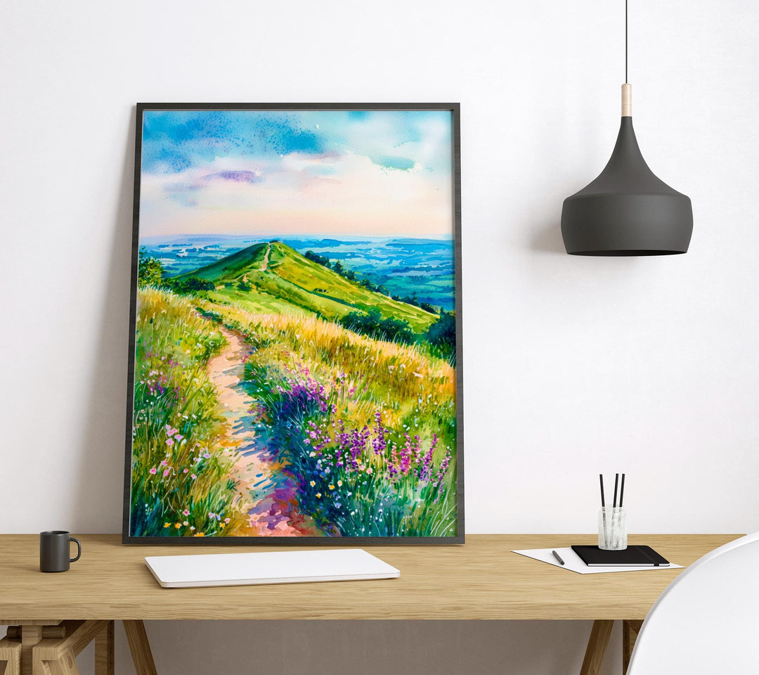 Malvern Hills Watercolor Poster Wall Art Malvern Hills Wall Hanging Home Décor Malvern Hills Gift Art Lovers United Kingdom Wall Art