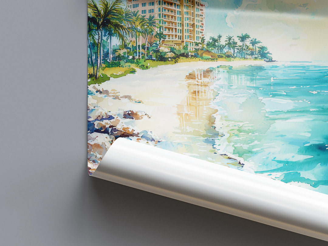 Marco Island Watercolor Poster Wall Art Marco Island Wall Hanging Home Décor Marco Island Gift Art Lovers United States Wall Art