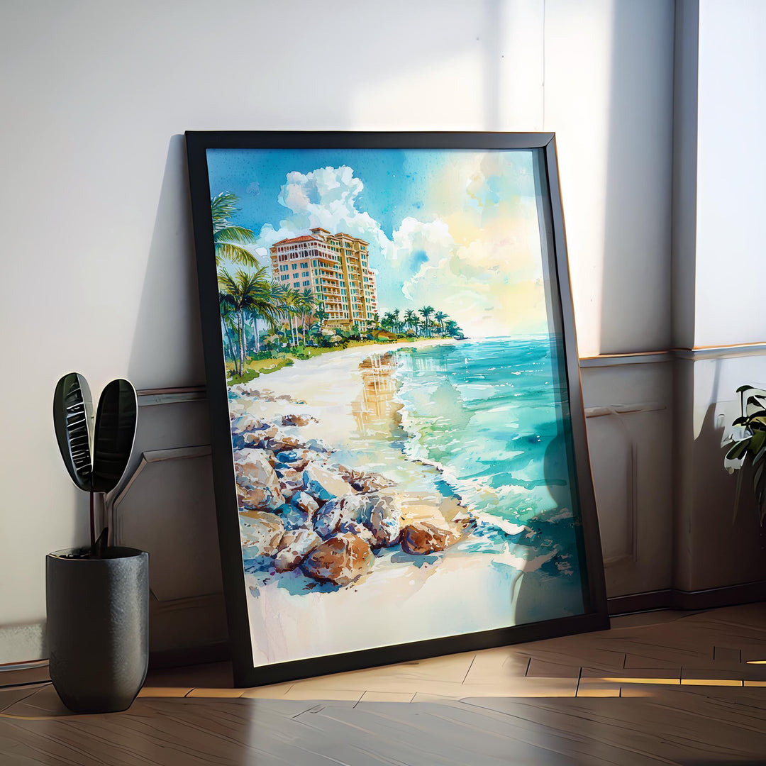 Marco Island Watercolor Poster Wall Art Marco Island Wall Hanging Home Décor Marco Island Gift Art Lovers United States Wall Art