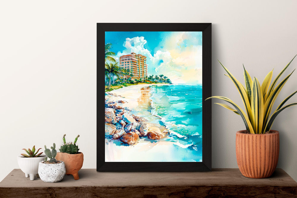 Marco Island Watercolor Poster Wall Art Marco Island Wall Hanging Home Décor Marco Island Gift Art Lovers United States Wall Art