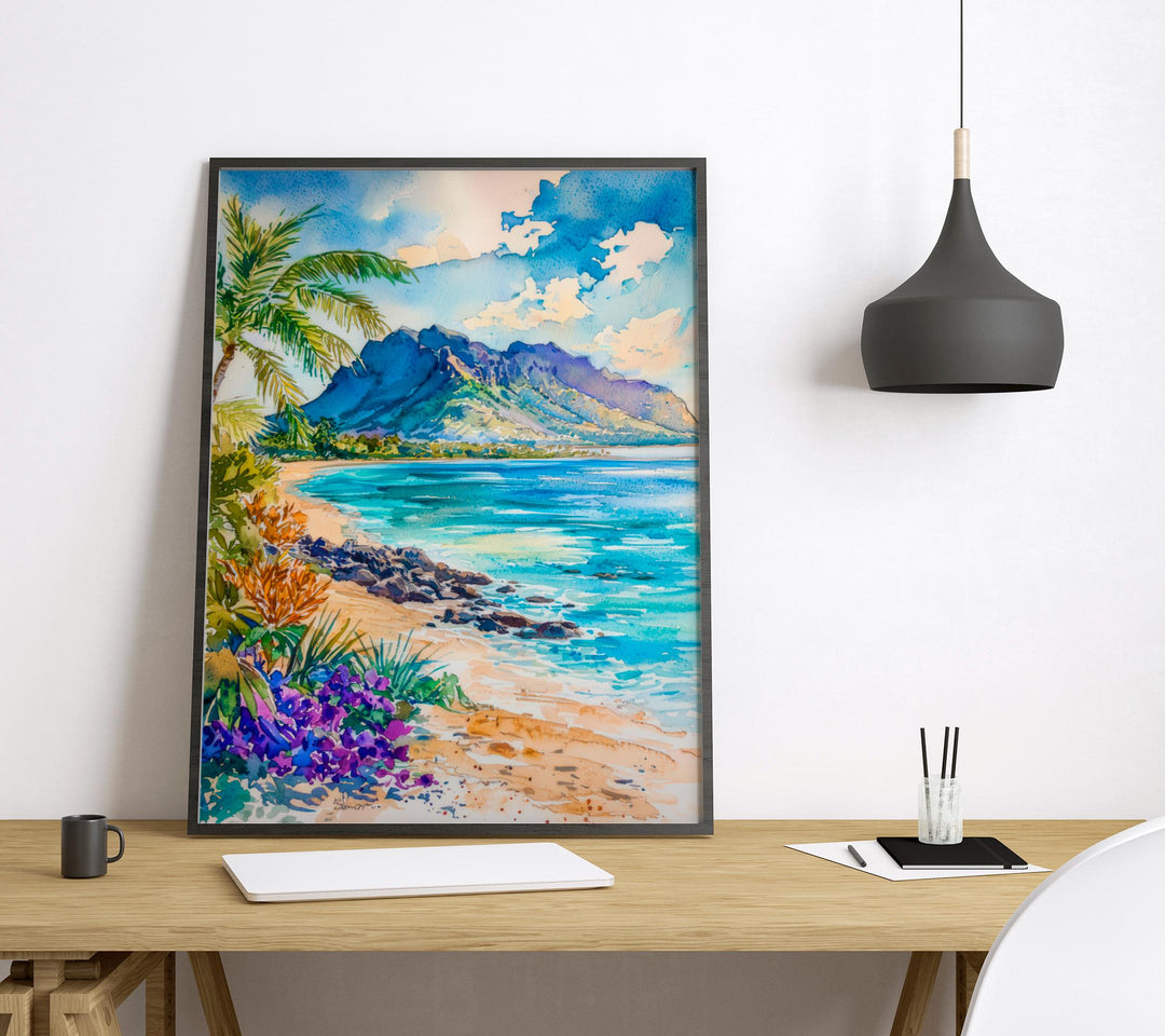 Mauritius Watercolor Poster Wall Art Mauritius Wall Hanging Home Décor Mauritius Gift Art Lovers Mauritius Wall Art