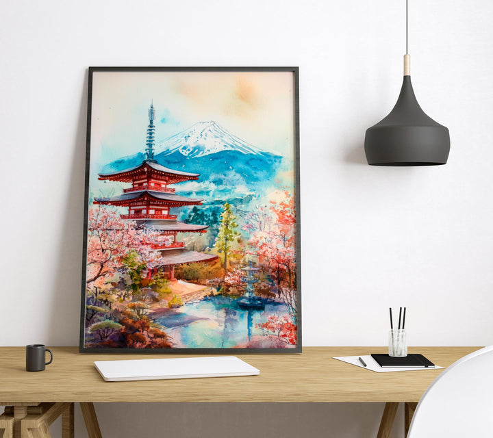 Mount Fuji Watercolor Poster Wall Art Mount Fuji Wall Hanging Home Décor Mount Fuji Gift Art Lovers Japan Wall Art