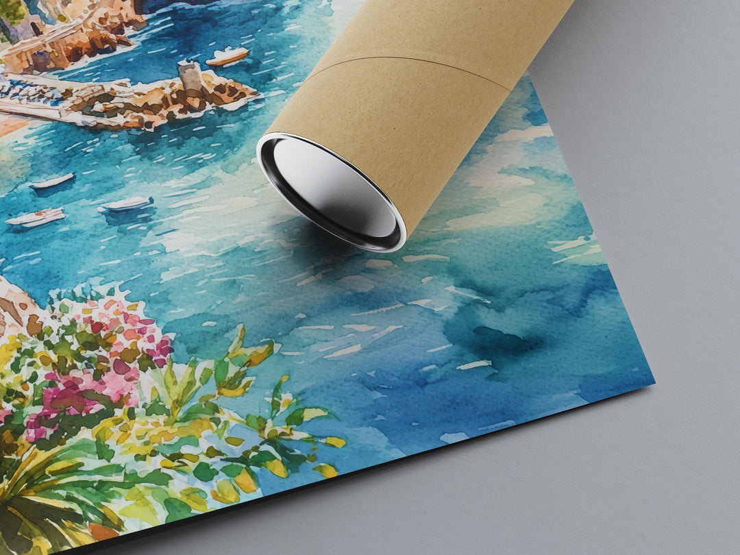 Amalfi Watercolor Poster Wall Art Amalfi Wall Hanging Home Décor Amalfi Gift Art Lovers Italy Wall Art