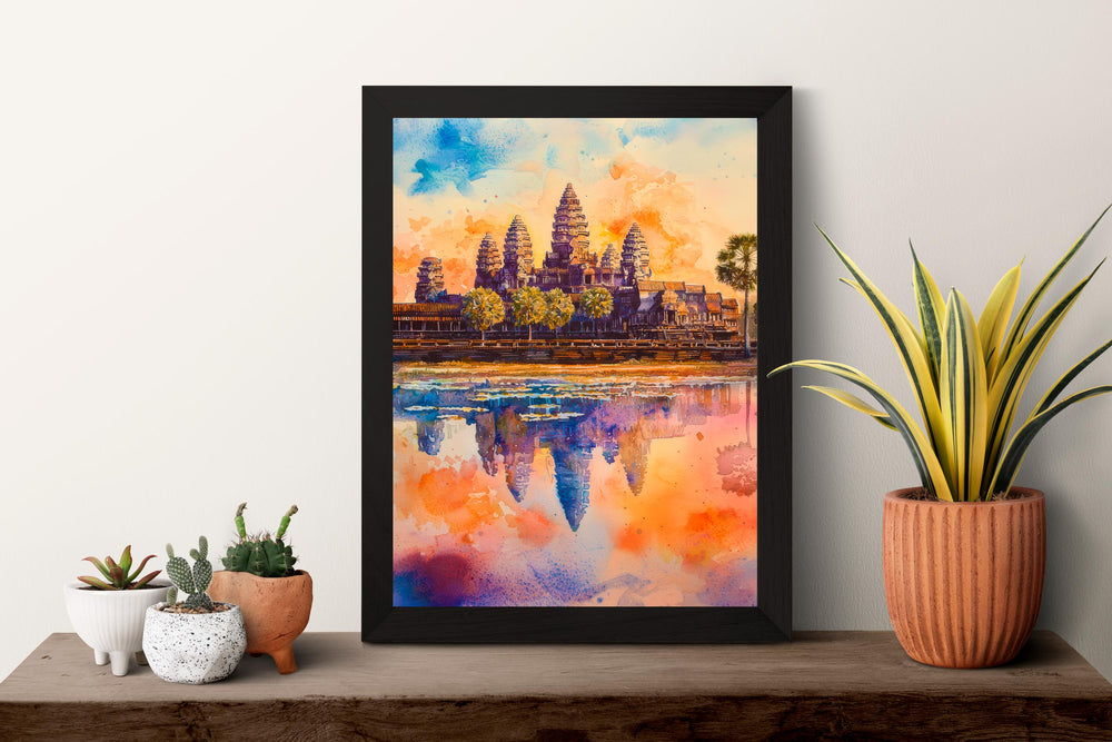 Angkor Wat Watercolor Poster Wall Art Angkor Wat Wall Hanging Home Décor Angkor Wat Gift Art Lovers Cambodia Wall Art