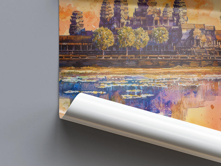 Angkor Wat Watercolor Poster Wall Art Angkor Wat Wall Hanging Home Décor Angkor Wat Gift Art Lovers Cambodia Wall Art