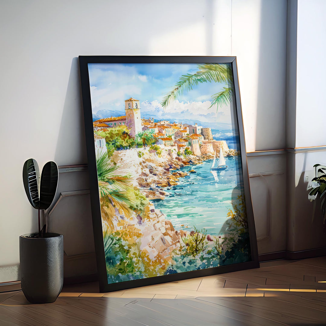 Antibes Watercolor Poster Wall Art Antibes Wall Hanging Home Décor Antibes Gift Art Lovers France Wall Art