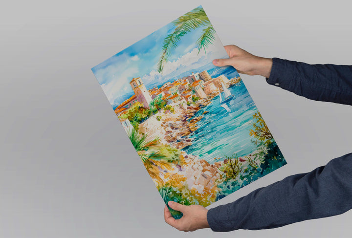 Antibes Watercolor Poster Wall Art Antibes Wall Hanging Home Décor Antibes Gift Art Lovers France Wall Art