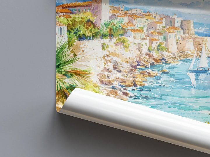 Antibes Watercolor Poster Wall Art Antibes Wall Hanging Home Décor Antibes Gift Art Lovers France Wall Art