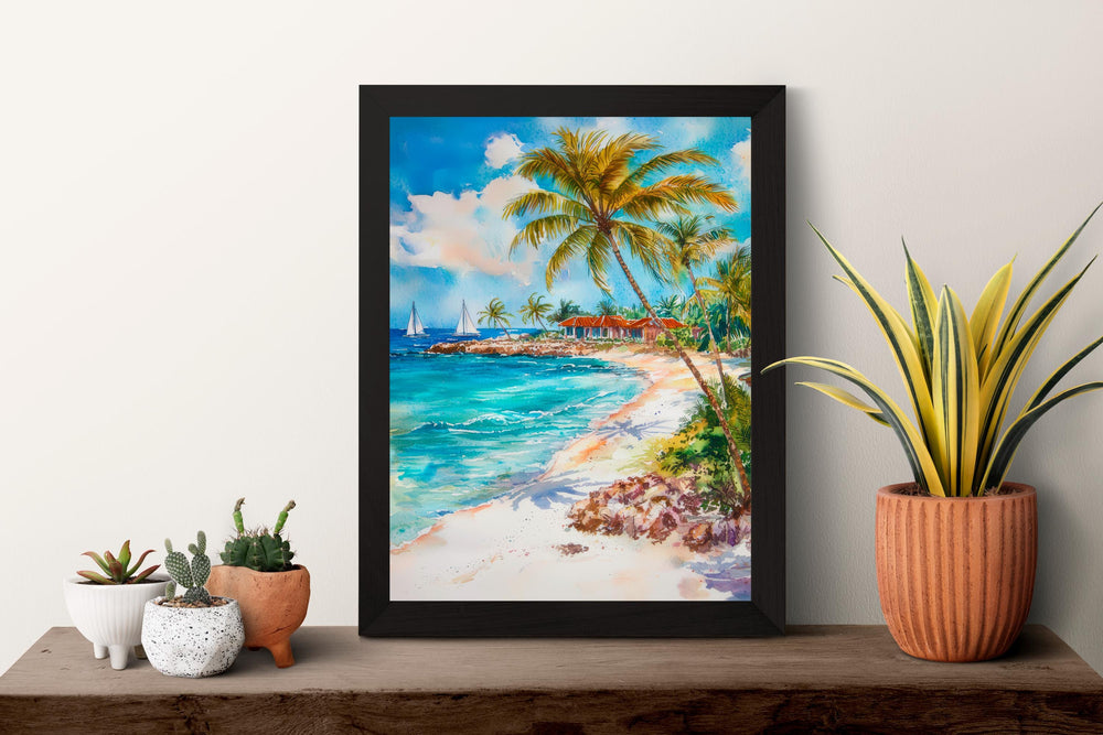 Aruba Watercolor Poster Wall Art Aruba Wall Hanging Home Décor Aruba Gift Art Lovers Aruba Wall Art