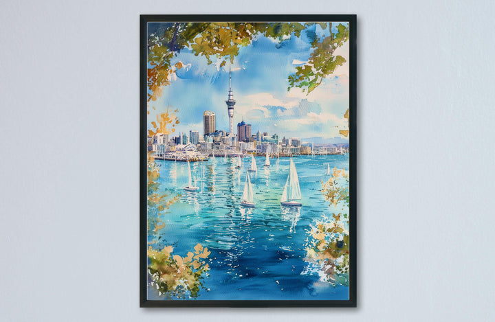 Auckland Watercolor Poster Wall Art Auckland Wall Hanging Home Décor Auckland Gift Art Lovers New Zealand Wall Art
