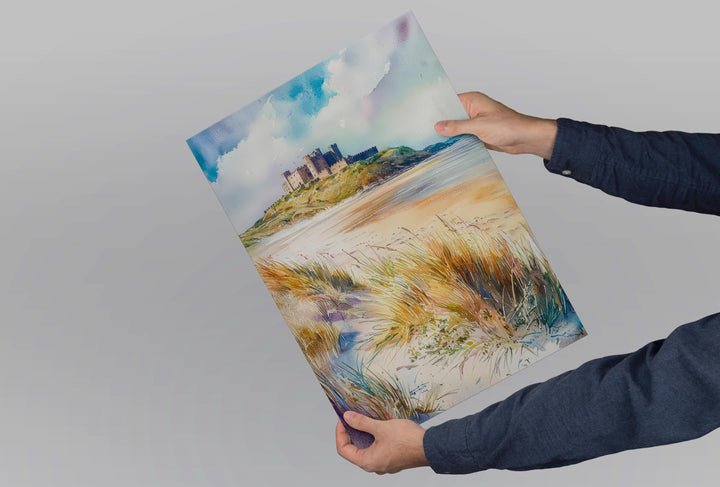 Bamburgh Watercolor Poster Wall Art Bamburgh Wall Hanging Home Décor Bamburgh Gift Art Lovers England Wall Art