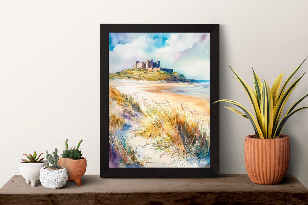 Bamburgh Watercolor Poster Wall Art Bamburgh Wall Hanging Home Décor Bamburgh Gift Art Lovers England Wall Art