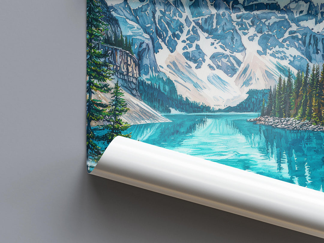 Banff National Park Watercolor Poster Wall Art Banff National Park Wall Hanging Home Décor Banff National Park Gift Art Lovers Canada Wall