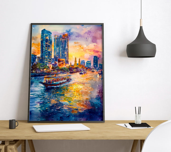 Bangkok Watercolor Poster Wall Art Bangkok Wall Hanging Home Décor Bangkok Gift Art Lovers Thailand Wall Art