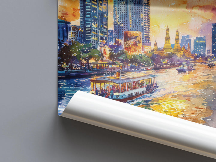 Bangkok Watercolor Poster Wall Art Bangkok Wall Hanging Home Décor Bangkok Gift Art Lovers Thailand Wall Art