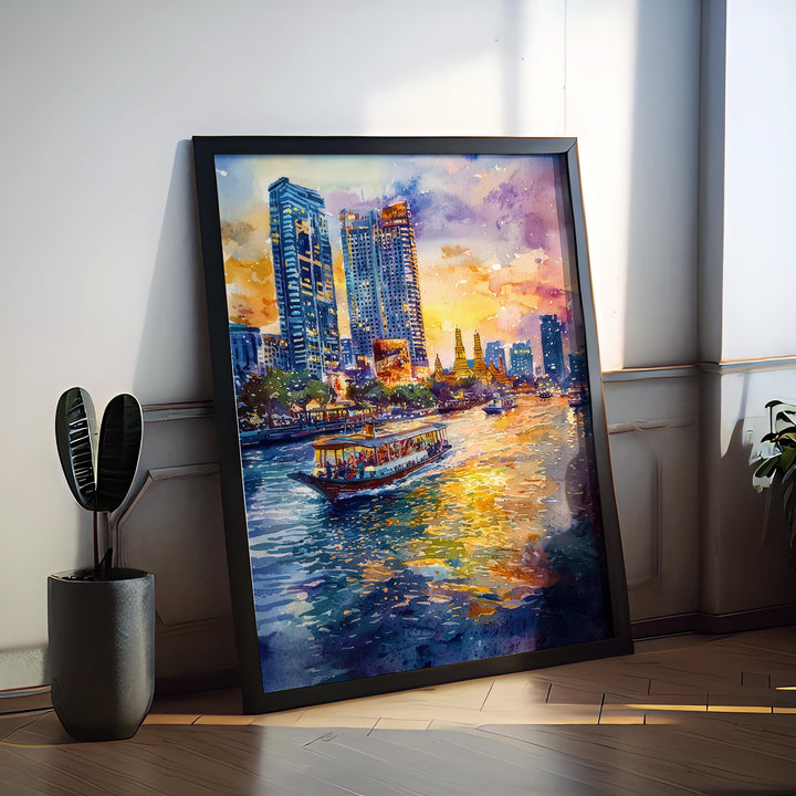 Bangkok Watercolor Poster Wall Art Bangkok Wall Hanging Home Décor Bangkok Gift Art Lovers Thailand Wall Art