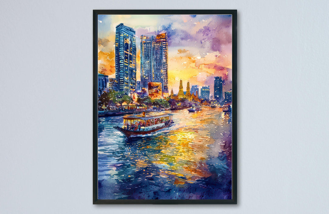 Bangkok Watercolor Poster Wall Art Bangkok Wall Hanging Home Décor Bangkok Gift Art Lovers Thailand Wall Art