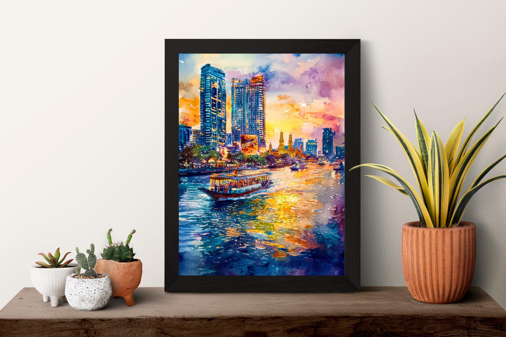 Bangkok Watercolor Poster Wall Art Bangkok Wall Hanging Home Décor Bangkok Gift Art Lovers Thailand Wall Art