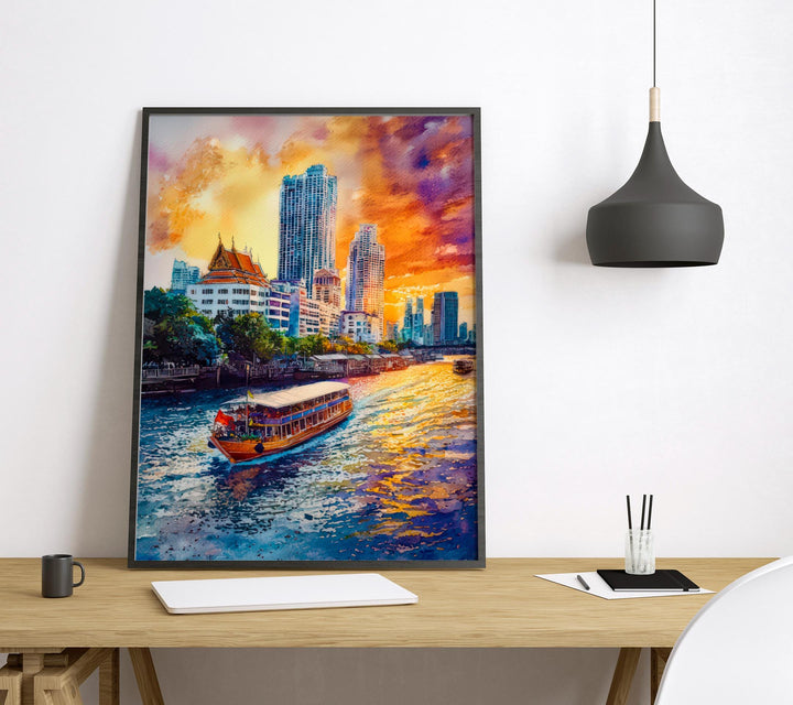 Bangkok Watercolor Poster Wall Art Bangkok Wall Hanging Home Décor Bangkok Gift Art Lovers Thailand Wall Art