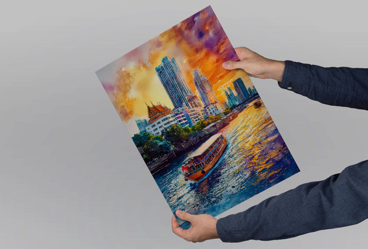 Bangkok Watercolor Poster Wall Art Bangkok Wall Hanging Home Décor Bangkok Gift Art Lovers Thailand Wall Art