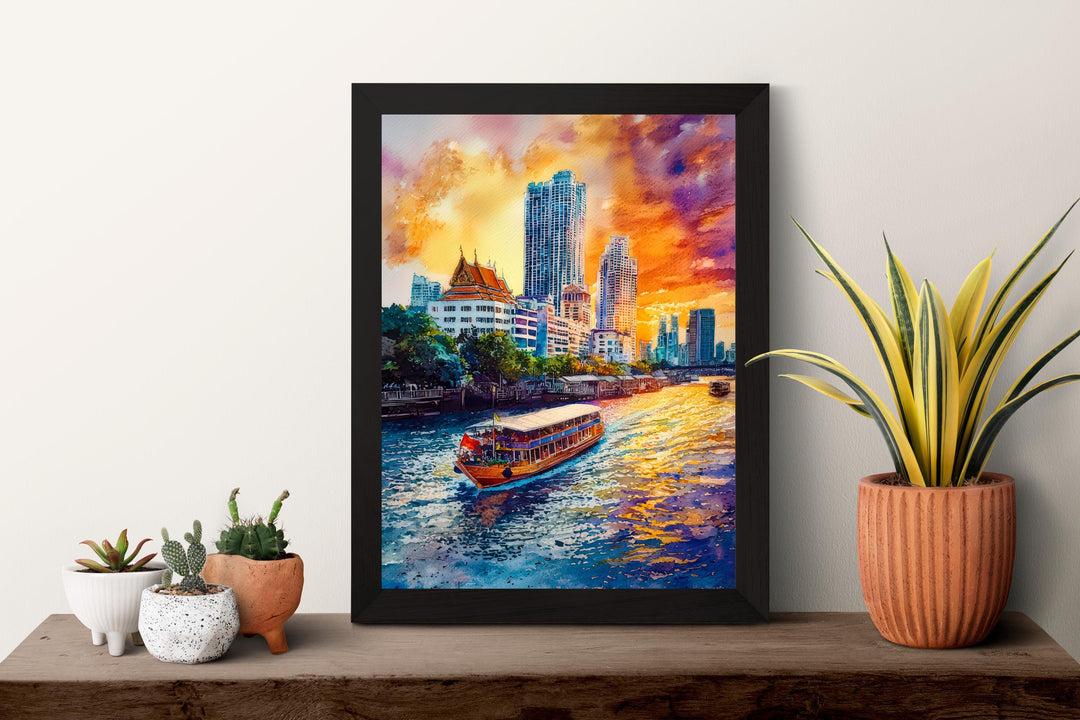 Bangkok Watercolor Poster Wall Art Bangkok Wall Hanging Home Décor Bangkok Gift Art Lovers Thailand Wall Art