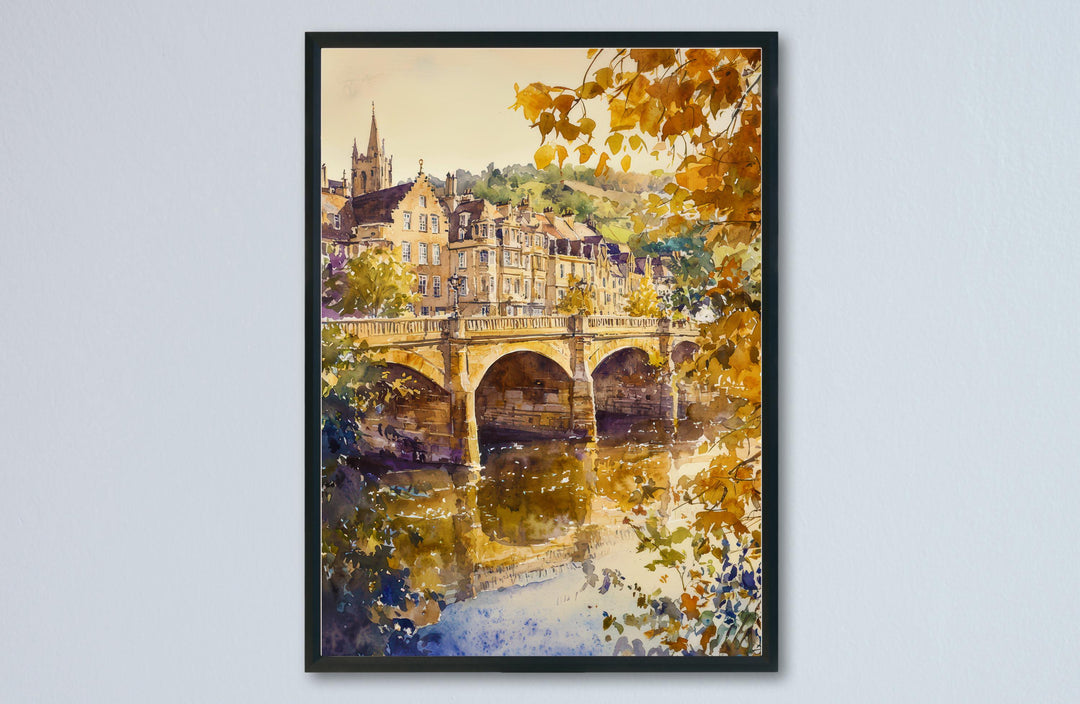 Bath Watercolor Poster Wall Art Bath Wall Hanging Home Décor Bath Gift Art Lovers United Kingdom Wall Art